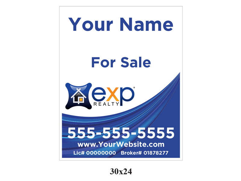 30 x 24 EXP_Realty For Sale Realty Sign Blue