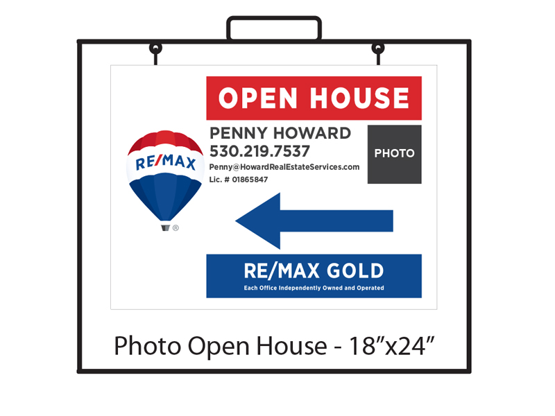 18 x 24 Buy Sign Re/Max Gold Open House Panel with Photo