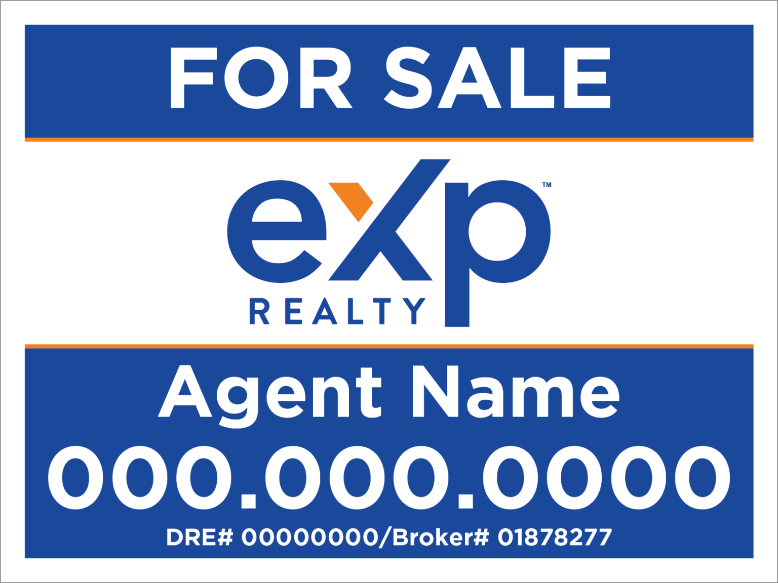 Prod Exp EXP 18x24 For Sale Panel Template B - Paradise Signs